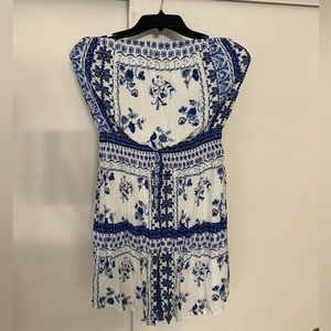 White and Blue Floral Dress